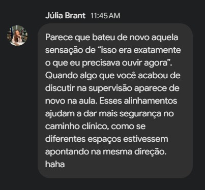Print de depoimento de participante