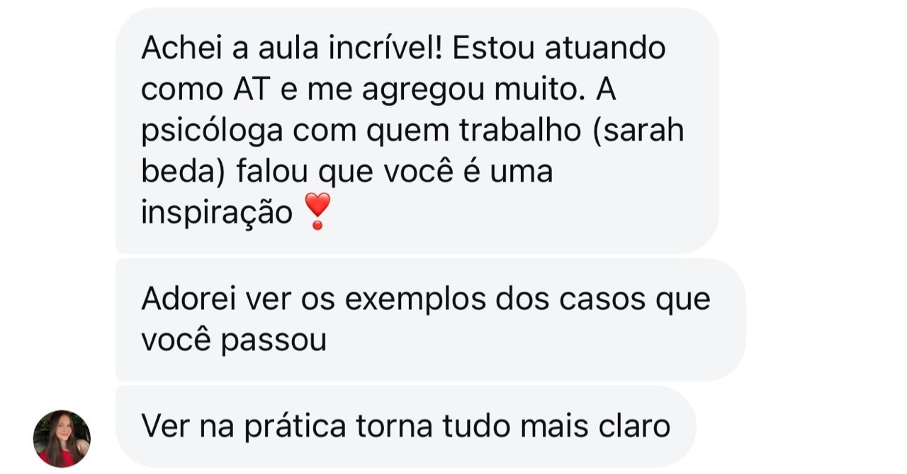 Print de depoimento de participante