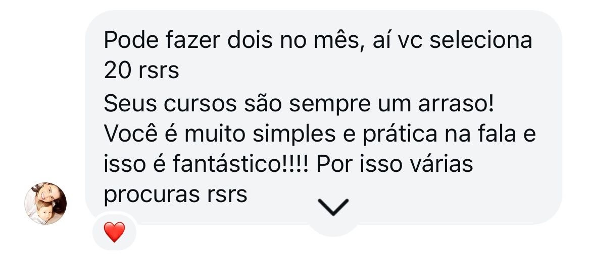 Print de depoimento de participante