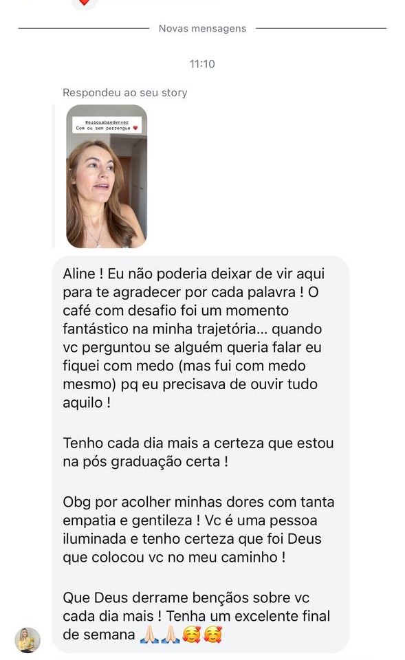 Print de depoimento de participante
